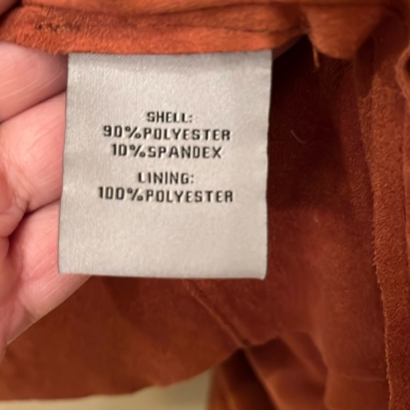 Bagatelle jacket woman’s small rust color faux suede open draped front pockets - Picture 11 of 13